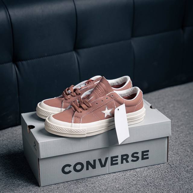 210 核心私 Converse One Star Pro粉色牛皮革低帮帆布鞋 男女鞋真标硫化工艺#双层围条夹布防开胶工艺#内嵌Eva缓震鞋底装置焕新经典 匡威