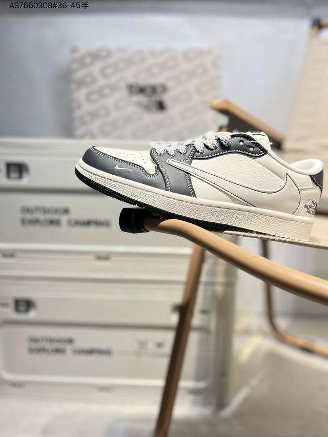 330 定制鞋盒 纯原大厂# 北面 X乔丹Air Jordan 1 Low Aj1低帮系列篮球鞋 官方同步配色 原装级产物 #拒绝公底 立体鞋型 细节完美 高清