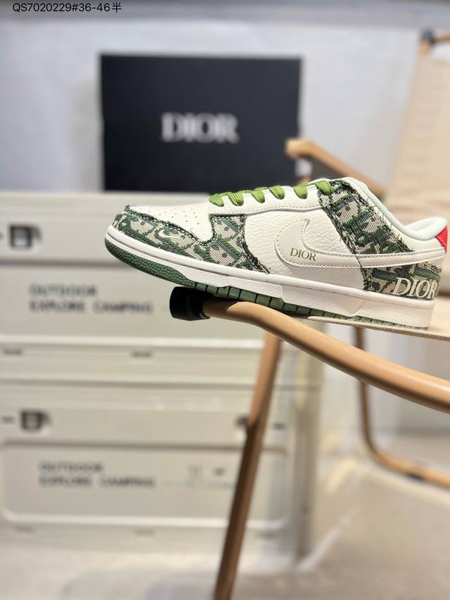200 迪奥联名# Nk Sb Dunk Low Dior迪奥联名 周年高端定制 低帮休闲板鞋 #大厂纯原品质出货 超高清洁度 皮料切割干净无任何毛边 细节完美