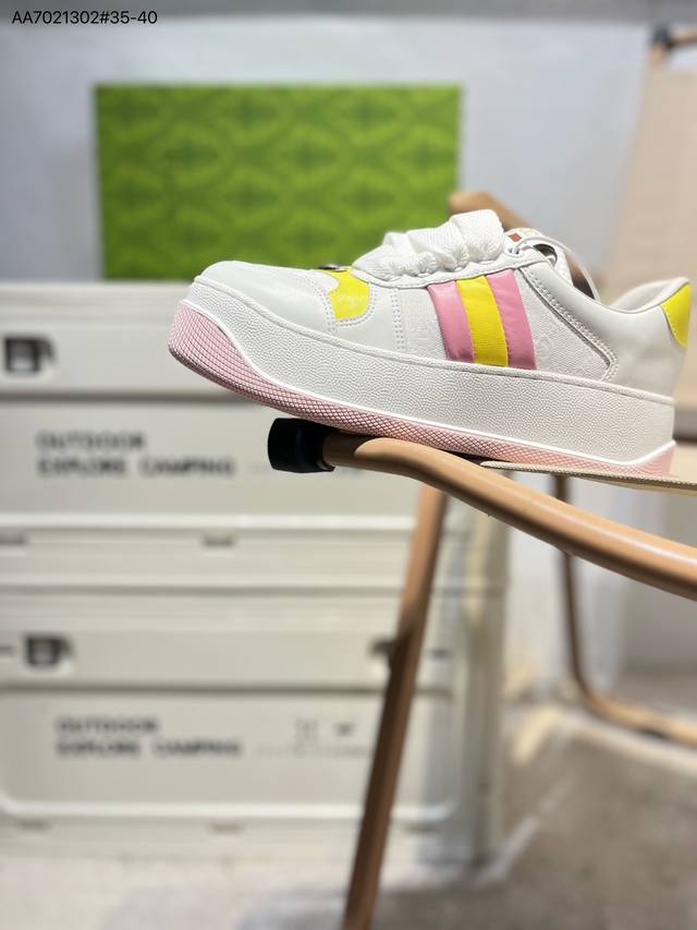290 意大利时装奢饰品牌·古驰Gucci Screener Gg Wayne Low 韦恩溶解系列经典原型复古百搭做旧老爹厚底增高板鞋431942 Aa702