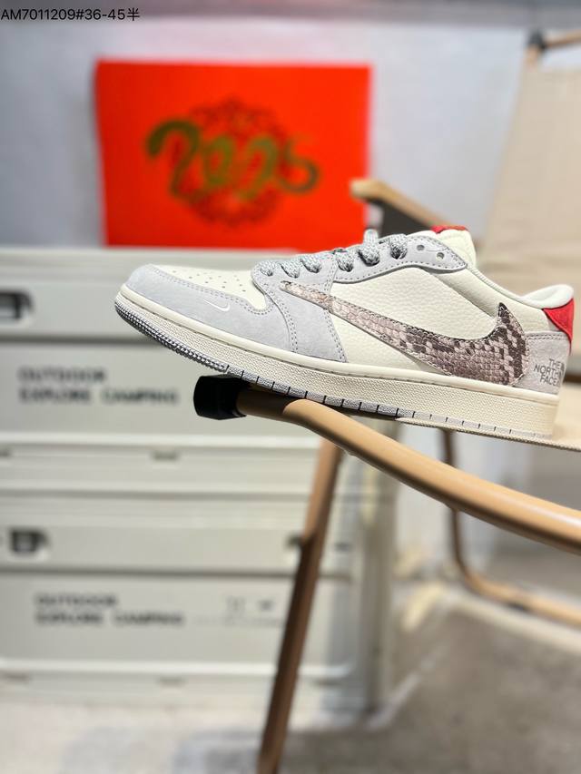 260 定制鞋盒 纯原大厂# 北面 X乔丹Air Jordan 1 Low Aj1低帮系列篮球鞋 官方同步配色 原装级产物 #拒绝公底 立体鞋型 细节完美 高清