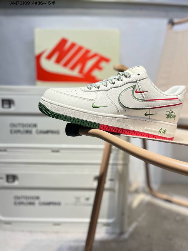 260 斯图西 X Nk Air Force 1'07 Low 空军一号低帮休闲板鞋 #定制皮料 原楦原纸板 纯正空军版型 高清洁度 内置全掌气垫Hd2258