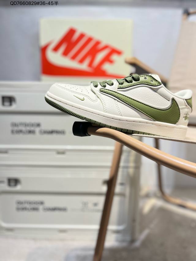 230 定制鞋盒 纯原大厂# 斯图西 X乔丹Air Jordan 1 Low Aj1低帮系列篮球鞋 官方同步配色 原装级产物 #拒绝公底 立体鞋型 细节完美 高
