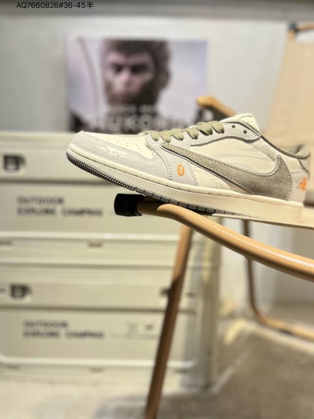 270 黑神话 悟空乔丹Air Jordan 1 Low Aj1低帮系列篮球鞋 官方同步配色 原装级产物 #拒绝公底 立体鞋型 细节完美 高清洁度Dm6688