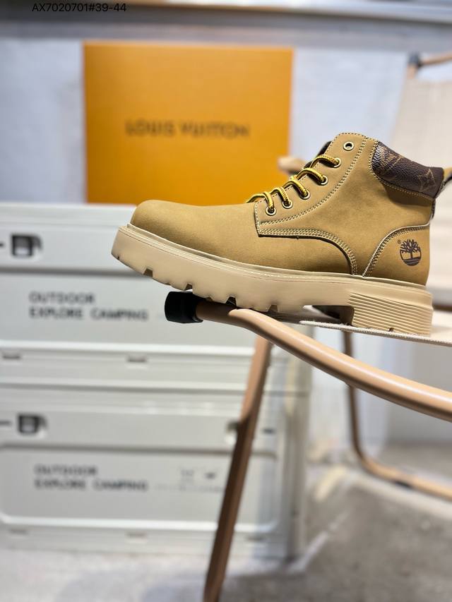 340 Timberland X Louis Vuitton Lv联名款 添柏岚/天伯伦老花大黄靴 原厂五金开模鞋带扣 顶级工艺全新升级Ax7020701#39
