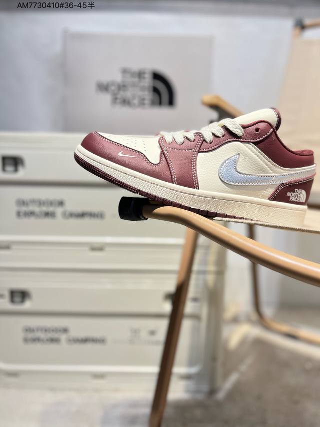 260 定制鞋盒 纯原大厂# 北面 X乔丹Air Jordan 1 Low Aj1低帮系列篮球鞋 官方同步配色 原装级产物 #拒绝公底 立体鞋型 细节完美 高清