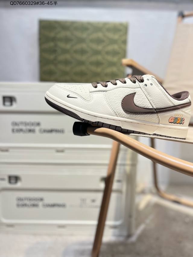 230 创意定制联名配色,经典美系街头品牌-至高无上 古驰Gucci X Nike By You Sb Dunk Low Retro Sp扣篮系列低帮休闲运动滑