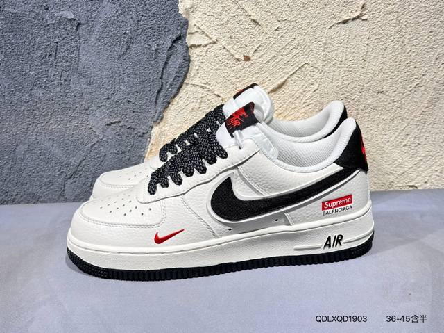 210 #新品上市实拍 Nike Air Force 1 Low 07 X Supreme 原楦头原纸板 打造纯正低帮空军版型 专注外贸渠道 全掌内置蜂窝气垫