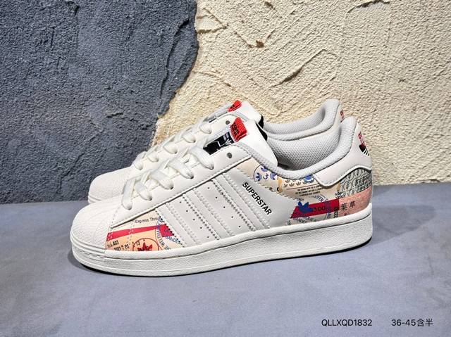130 #新品上市实拍 Adidas Originals Superstar W 渠道正品订单 诠释市场最高工艺水平 贝壳头经典小白板鞋 专柜上架同步配色 全鞋