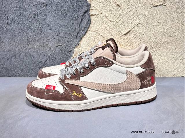 290 #Travis Scott X Fragment Design X Air Jordan 1 Low Og Sp Aj1 乔1 蛇年限定 灰蛇鳞灰勾 低