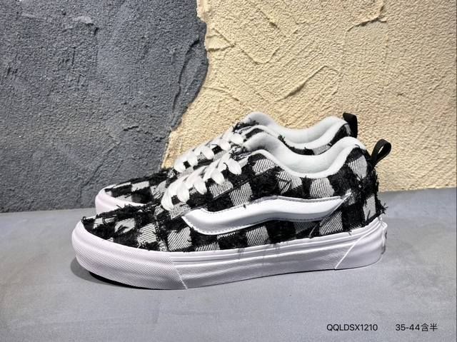 140 Vans Knu-Skool Vr3 Lx 面包鞋 黑红拼接低帮复古休闲硫化板鞋 Vn0009Qcknu #肥胖版大Logo Qqldsx1210