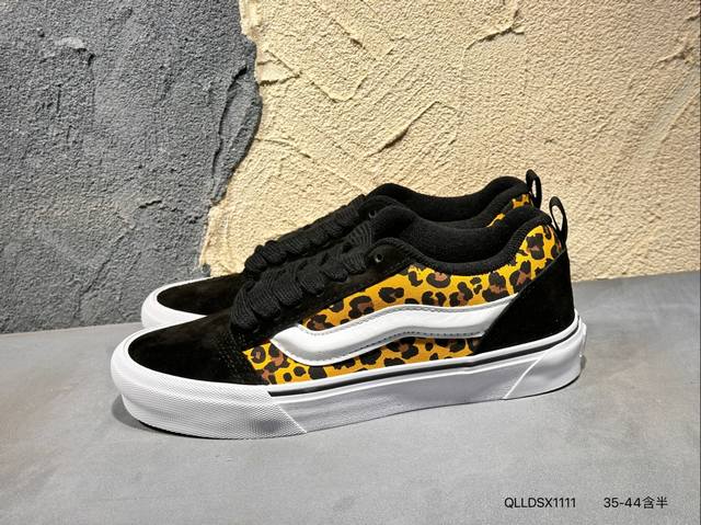 130 Vans Knu-Skool Vr3 Lx 面包鞋 黑红拼接低帮复古休闲硫化板鞋 Vn0009Qcknu #肥胖版大Logo Qlldsx1111
