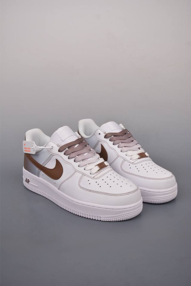 260 Nike Air Force 1 Low 白棕渐变 原楦头原纸板 打造纯正空军版型 专注外贸渠道 全掌内置蜂窝气垫 原盒配件 原厂中底钢印、拉帮完美