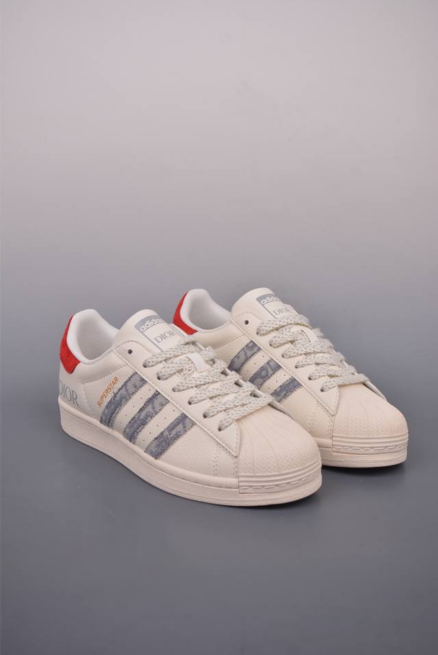 260 Adidas Originals Superstar 2025全新版本 贝壳头Dior联名 渠道正品订单 诠释市场最高工艺水平 贝壳头经典小白板鞋 专