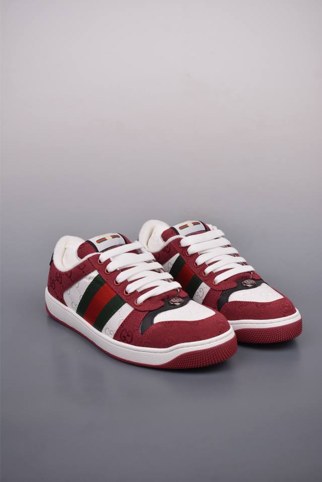 590 Gucci 古驰 Screener 运动休闲时装奢侈品系列 Gg珐琅扣 擦脏做旧小脏鞋 纯原级别 历时三个月原版一比一开发 市面所售最强一梯队 全新升