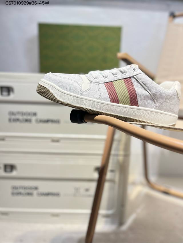 120 Gucci Distressed Screener Sneaker古驰经典小脏鞋原型复古百搭老爹板鞋/复古学院风Cs7010929#36-45半
