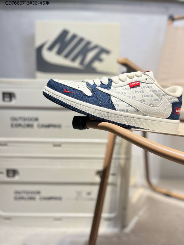 230 定制鞋盒 纯原大厂# 李维斯 X乔丹Air Jordan 1 Low Aj1低帮系列篮球鞋 官方同步配色 原装级产物 #拒绝公底 立体鞋型 细节完美 高