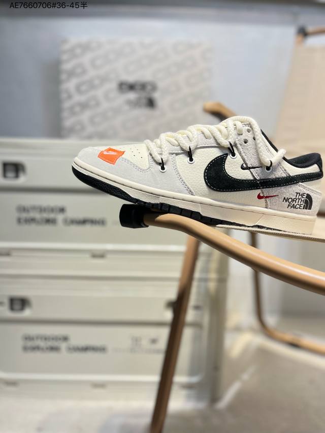 350 Nk Dunk Low Cdg联名 三方联名 Sb低帮休闲板鞋 #美国著名户外品牌与日本东京设计师川久保玲Cdg联合打造街头滑板鞋，有北面雪山简约的风格