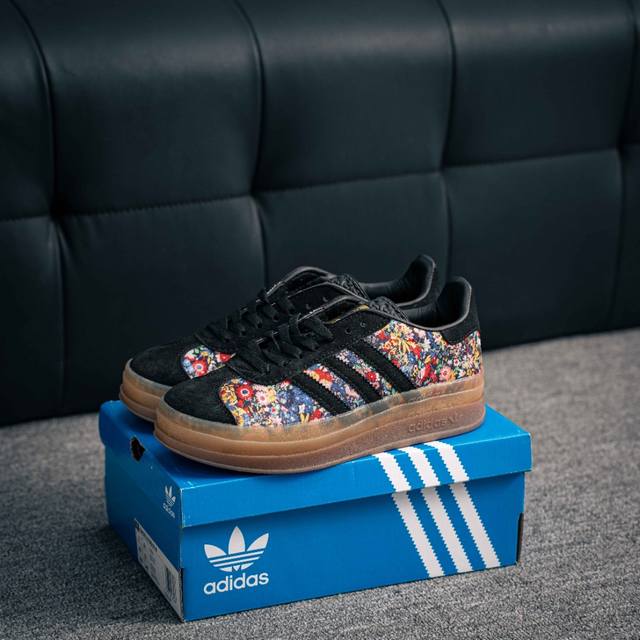 180 核心私 Adidas Gazelle Bold W 三叶草复古防滑耐磨低帮板鞋 鞋款采用柔软的绒面革和耐用的皮革衬里融合在橡胶外底上 货号：Ji2572