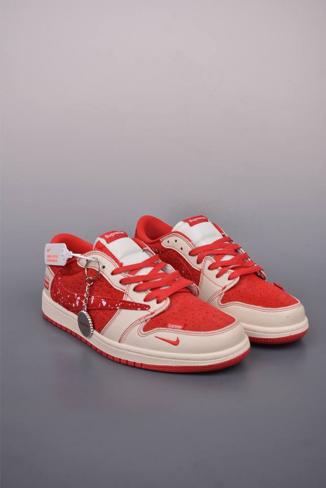 360 Fragment X Travis Scott X Supreme Air Jordan 1 Low 三方联名倒钩 性价比原盒出货 全新的三方联名低帮
