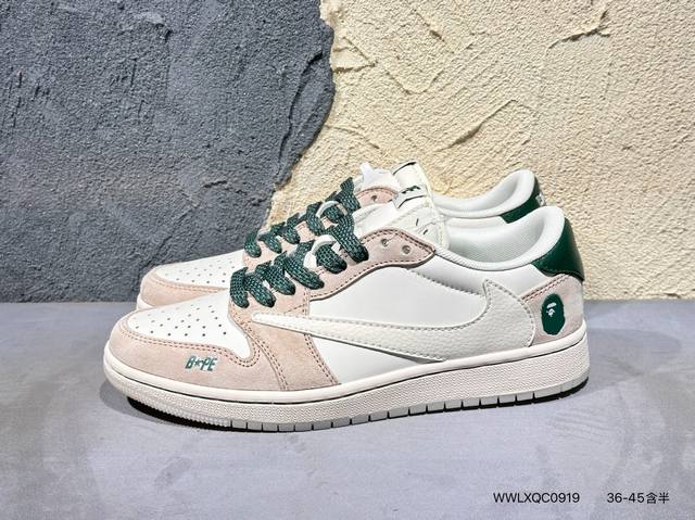 290 #Travis Scott X Fragment Design X Air Jordan 1 Low Og Sp Aj1 乔1 蛇年限定 灰蛇鳞灰勾 低