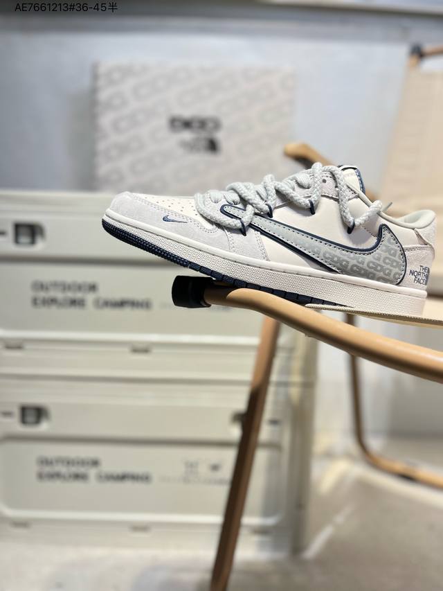 350 定制鞋盒 纯原大厂# 北面 X乔丹Air Jordan 1 Low Aj1低帮系列篮球鞋 官方同步配色 原装级产物 #拒绝公底 立体鞋型 细节完美 高清