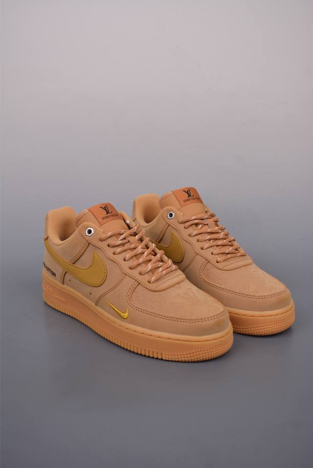 340 Nike Air Force 1 Low Lv联名经典小麦 原楦头原纸板 打造纯正空军版型 专注外贸渠道 全掌内置蜂窝气垫 原盒配件 原厂中底钢印、拉