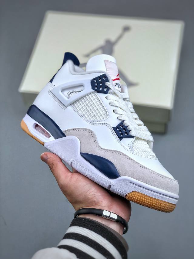 520支持放店 Air Jordan 4 Retro 乔丹四代“Net” 白蓝 纯原大厂出品 Air Jordan Aj4 Retro 原楦原纸板 原厂材料开发