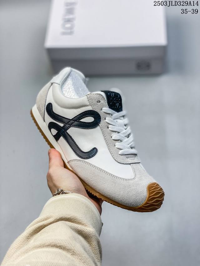 230 配件丢失扣10元 loewe罗意威 Ballet Runner 2.0小牛皮 圆头系带 低帮 生活休闲鞋 罗意威全新版大头运动鞋Ballet Runne