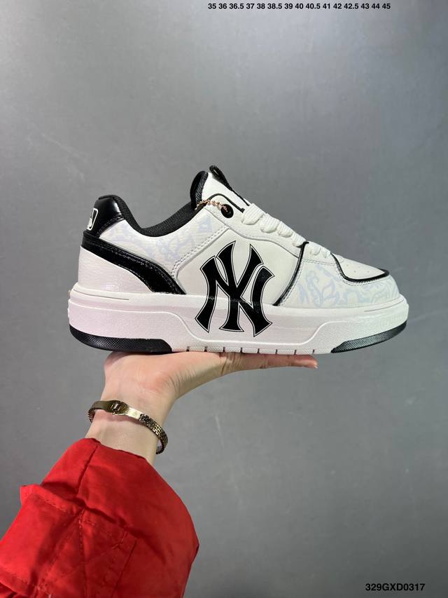 310 公司级Mlb Ny 印花网红老爹鞋 内增高6Cm 原厂原档案数据开发 进口纳米材质 原厂全套手提袋 原盒雷射防伪标包装 官方货号: 3Asxca12N：
