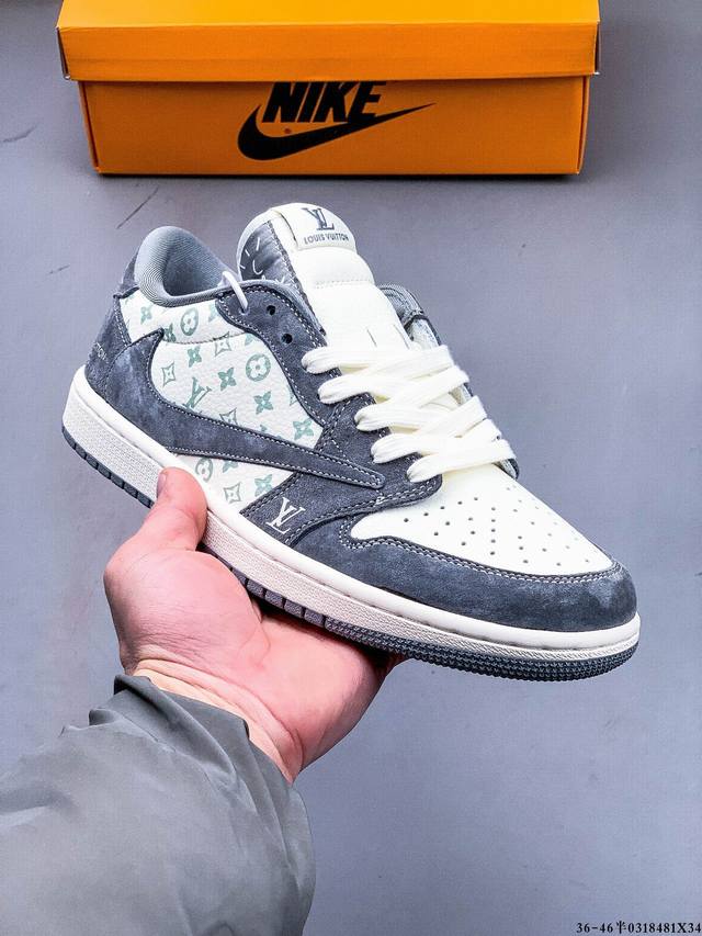 230 公司级头层！耐克Nike Air Jordan 1 Low Aj1乔1 低帮潮流缓运动休闲板鞋。Aj1 低帮拼接 完美版型真头层牛皮# 内置缓震气垫 原