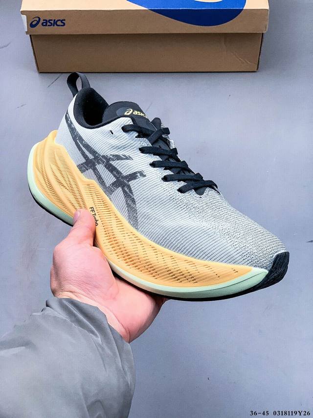 180 亚瑟士Asics Superblast 超顶级轻量化运动有氧慢跑鞋 全新原装数据开发人体工学一体式 全掌Ff Blast Plus棉感中底 原厂配比Ah