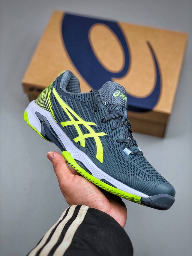 320支持放店 Asics Solution Speed Ff 2 蓝绿色亚瑟士轻量速度型网球鞋 Dynawrap 技术可提升稳定性 Flytefoam 科技打