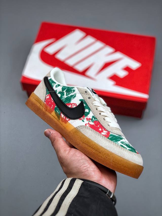 270支持放店 Nike W Killshot Ii Leather 联名 开拓者 复古舒适 防滑轻便休闲板鞋 采用米白色皮革制作鞋身 Swoosh 点缀其中