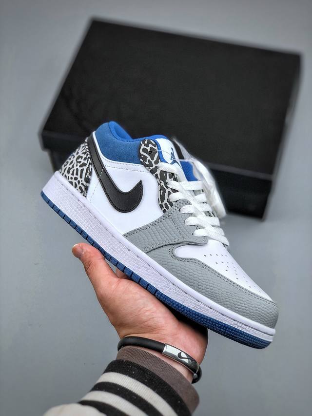 280支持放店 Air Jordan 1 Low "True Blue" Aj1 乔1爆裂白蓝配色 低帮篮球鞋 Dm1199-140 市场唯一独家头层皮打造 原