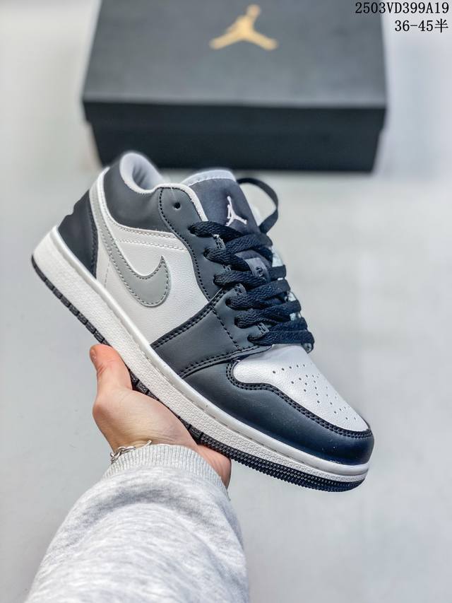 90 福利套现特价 头层Air Jordan 1 Low Og "Black And Dark Powder Blue" 低帮 Aj1 乔丹1代 Aj1 乔1