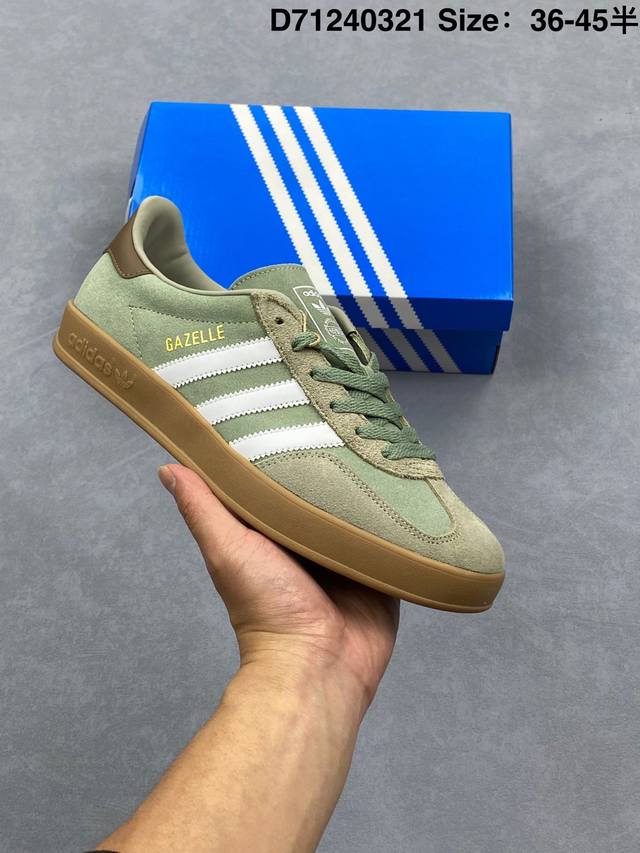 170 adidas Originals Bad Bunny Gazelle Indoor 三叶草休闲防滑耐磨低帮板鞋 鞋头出色设计 塑就出众贴合感 稳固的后跟