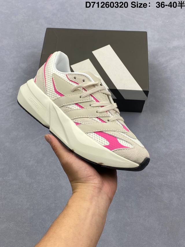 180 adidas Lightblaze 时尚舒适 防滑透气 低帮 米白色/神奇白色/透明粉色 货号: Jq4760 编码:D71260320尺码-36-40