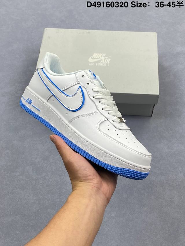 120 nike/耐克 空军低帮 男女鞋真标带半码，原楦原纸版数据开发版型，采用硬质牛剖皮革鞋面材质，内置全掌Air Sole气垫官方新色，耐克Nike Air