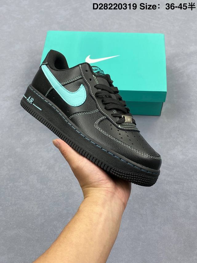 160 公司级Nike Air Force 1 Low 白蓝 原楦头原纸板 打造纯正空军版型 专注外贸渠道 全掌内置蜂窝气垫 原盒配件 原厂中底钢印、拉帮完美