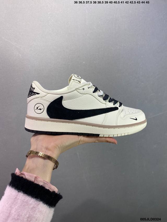 230 公司级Air Jordan Aj1 Low 低帮定制 Cf3688-002 原厂内置气垫魔块 A模大底 头层小牛皮 鞋舌Aj原厂专用牛津布+Aj专用反口