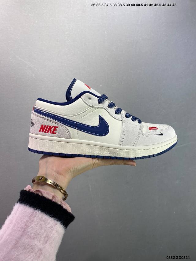 290 公司级Air Jordan Aj1 Low 低帮系列定制配色Wg8850-012 原厂内置气垫魔块 A模大底 头层小牛皮 鞋舌Aj原厂专用牛津布+Aj专
