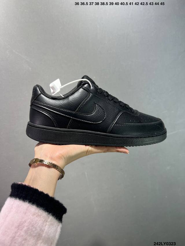 110 真标Nike Court Vision Lo 低帮百搭 透气休闲运动板鞋 兼顾舒适脚感和出众风范 演绎匠心之作 结构性的支撑贴合感结合复古篮球设计 货号
