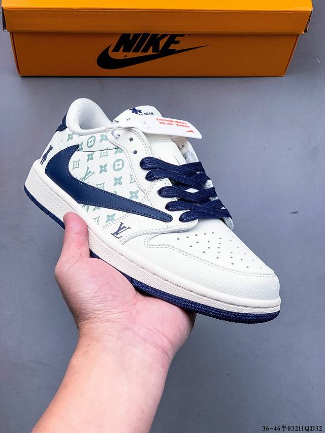 220 公司级头层！耐克Nike Air Jordan 1 Low Aj1乔1 倒勾低帮潮流缓运动休闲板鞋。Aj1 低帮拼接 完美版型真头层牛皮# 内置缓震气垫