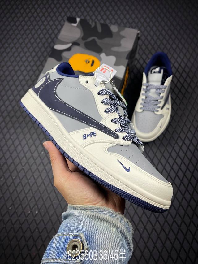 340 B支持放店 公司级Aj1倒勾Travis Scott X Air Jordan 1 ” Reverse Mocha “ Aj1乔1 Ts 闪电 联名倒钩