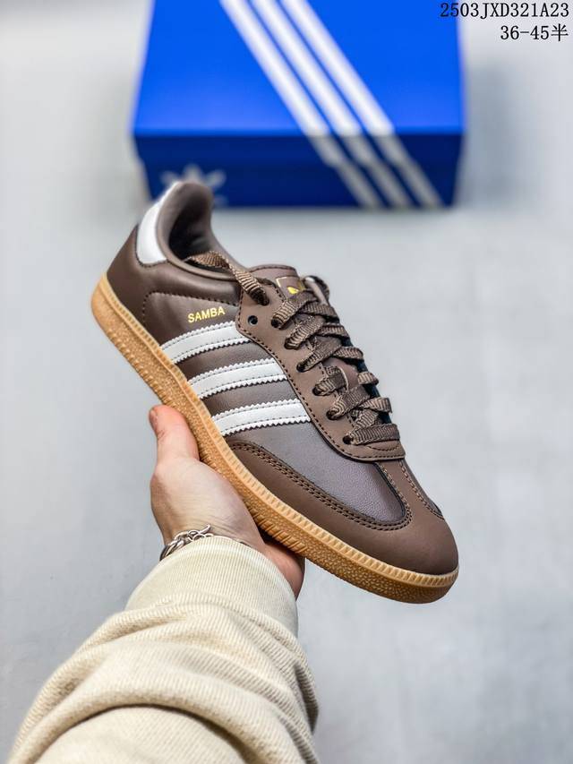 180 真标Adidas Originals Wb Pony Tonal Samba Og 桑巴舞系列绅士德训足球风百搭低帮休闲运动板鞋 尺码：见图 编码：03