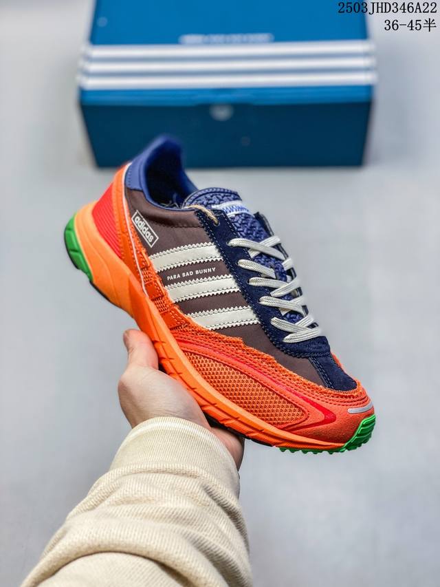 170 bad Bunny X Adidas Originals Adizero Sl 72 柔软舒适 防滑耐磨 低帮 生活休闲鞋 男女同款 蓝色 货号Jq87