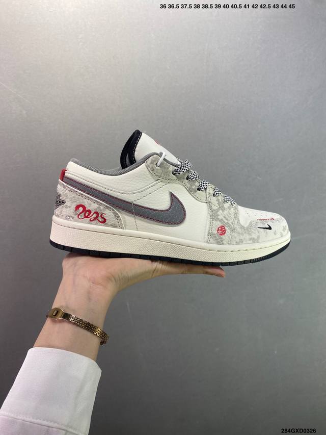 310 公司级Air Jordan Aj1 Low 低帮系列定制配色Sj9950-012 原厂内置气垫魔块 A模大底 头层小牛皮 鞋舌Aj原厂专用牛津布+Aj专
