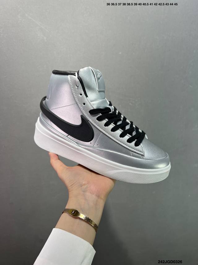 160 nike Blazer Phantom Low 厚底增高休闲鞋 采用轻盈利落设计 焕新演绎经典鞋款该鞋款带来舒适足底体验 货号：Fn5820 100 i