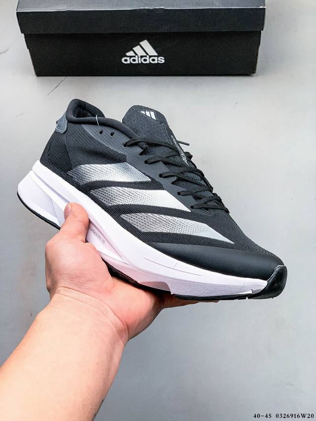 140 阿迪达斯 三叶草 Adidas Adizero Sl 透气网眼竞速跑鞋 boost 缓震底 后跟加厚 呵护脚后跟 立体保护软绵鞋口 轻松穿脱不磨脚 安全